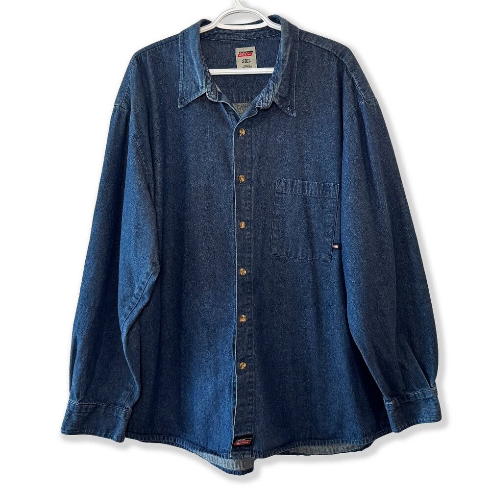 Vintage 90s Y2K Dickies Denim Shirt Carpenter Workwear Oversized Retro